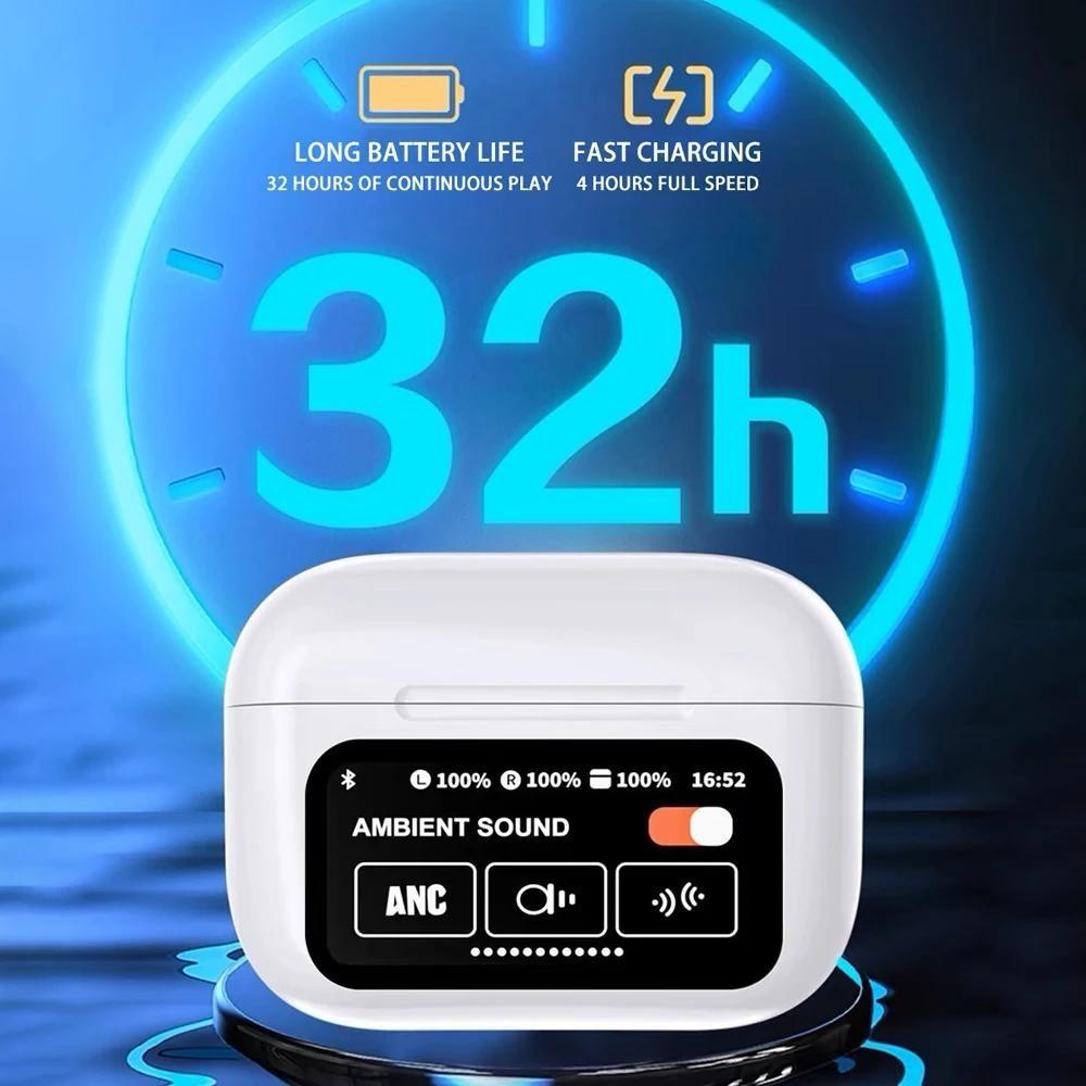 A9 Pro 2 Earbuds with LCD Tablet Airpods pro 2 with LCD touchscreen display bluetooth 5.3 for ios and android