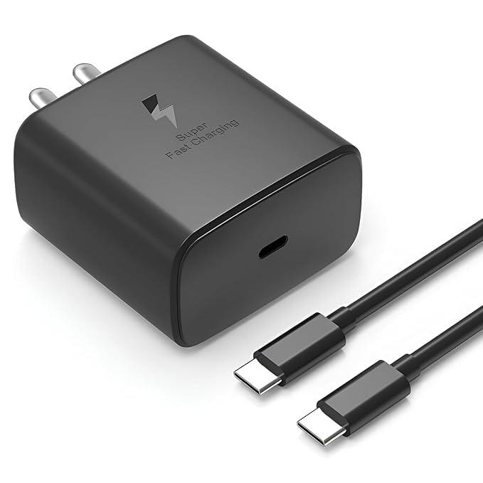45W Samsung Super Fast Charger with Type C to Type C Cable (Global Certified Charger) Pd Charger For all Mobile Phone